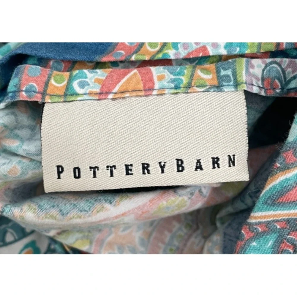 Pottery Barn Ana Paisley Duvet Cover Ocean Blue Green Full Queen